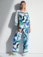 Joseph Ribkoff Woven Abstract Print Boxy Top