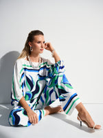 Joseph Ribkoff Woven Abstract Print Boxy Top