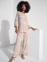 Joseph Ribkoff Abstract Jacquard Sweater Knit Culotte Pants