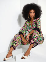 Joseph Ribkoff Woven Paisley Print Wide-Leg Pants