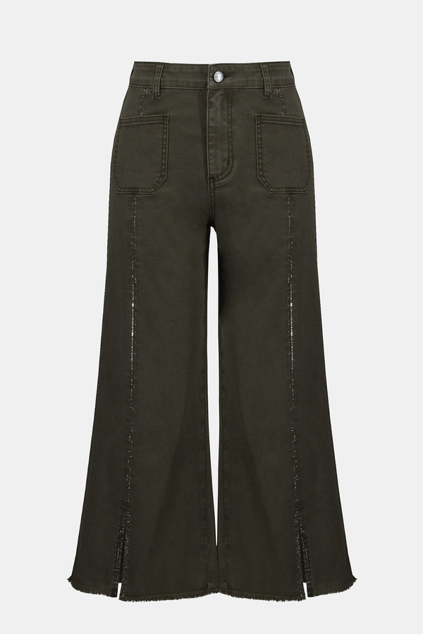 Joseph Ribkoff Claudia | Culotte Jeans With Embellished Front Seam