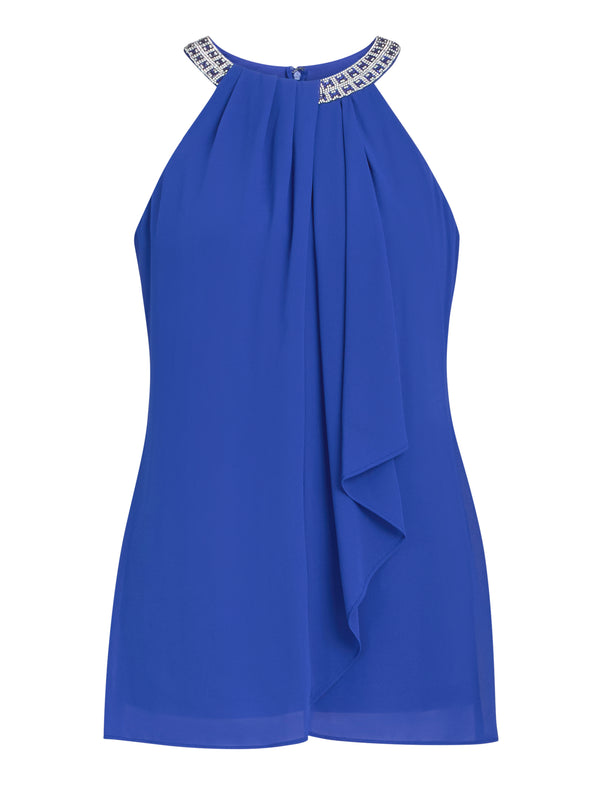 Elle Halter Top With Beaded Neck