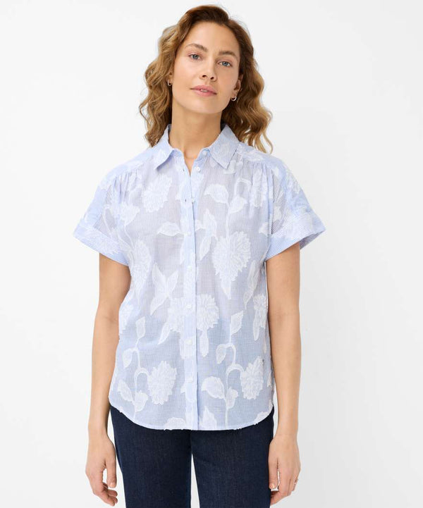 Brax VIV Stripe Blouse with Floral Design