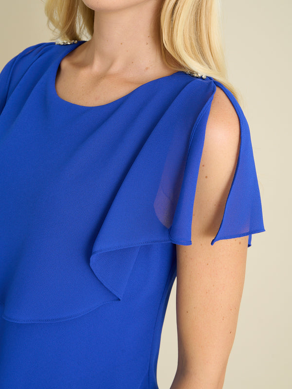Tessa Midi Tiered Dress With Shoulder Trim