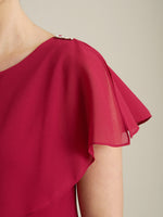 Tessa Midi Tiered Dress With Shoulder Trim
