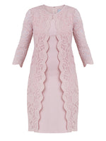 Clarabelle Mock Lace Jacket And Crepe Dress