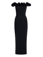 Sabrina Jersey Ruffle Neck Maxi Dress