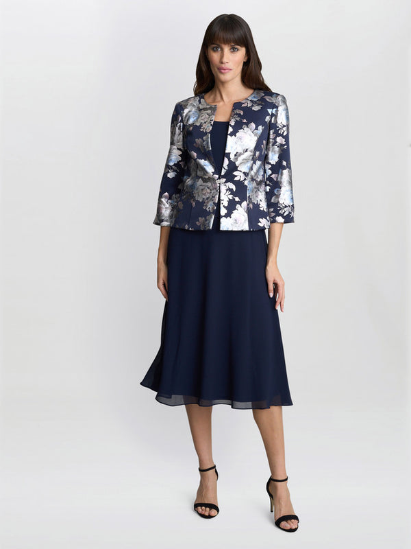 Sandra Floral Print Jacquard Jacket And Dress