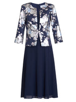 Sandra Floral Print Jacquard Jacket And Dress