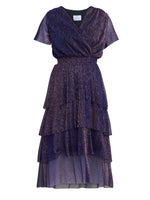 Cheri Metallic Knit Tiered Dress