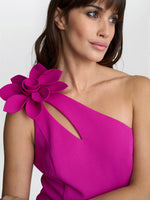 Portia One Shoulder Flower Maxi Dress