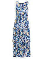 Zara Floral Print Plisse Tier Dress