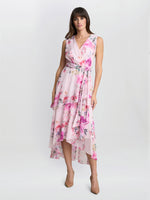 Evelynn Floral Wrap Effect Hi-low Dress