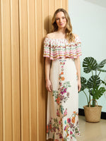 Rose Off The Shoulder Frill Dress