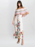 Rose Off The Shoulder Frill Dress