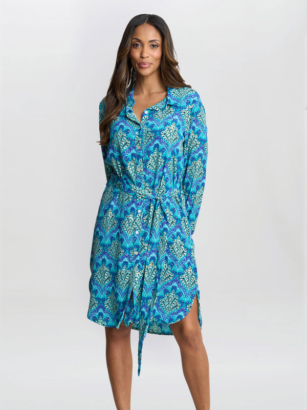 Sarina Blue Shirt Dress