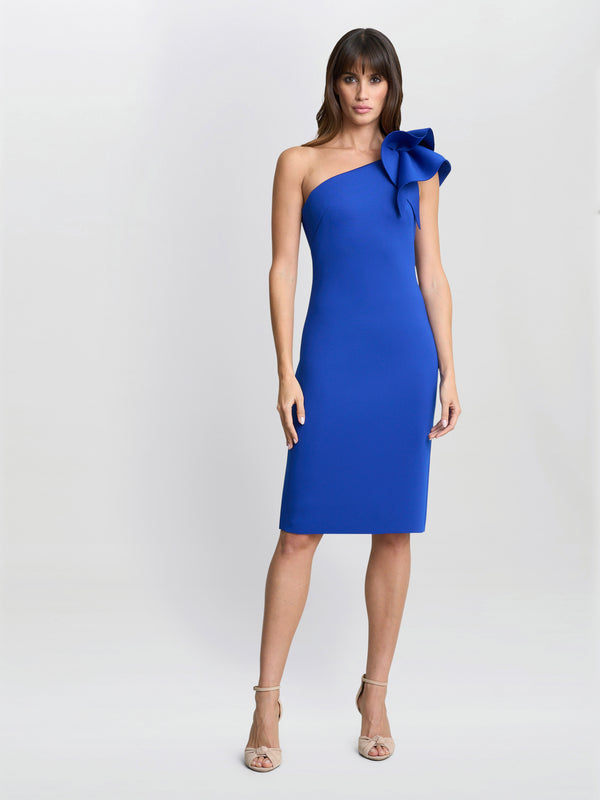 Valentina Asymmetric Dress With Frill Sleeve