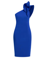 Valentina Asymmetric Dress With Frill Sleeve
