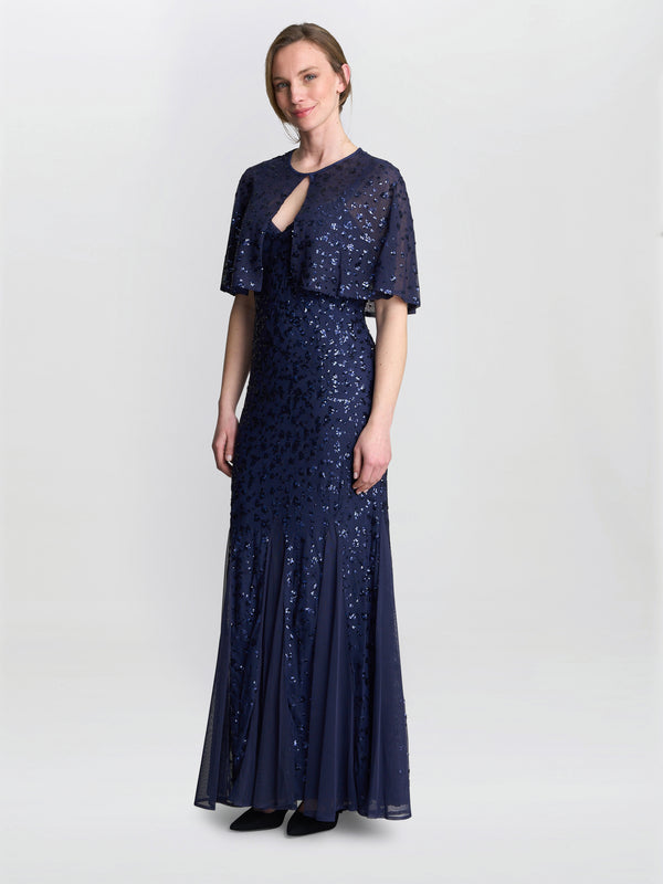 Jordan Sequin Beaded Maxi Dress And Jacket