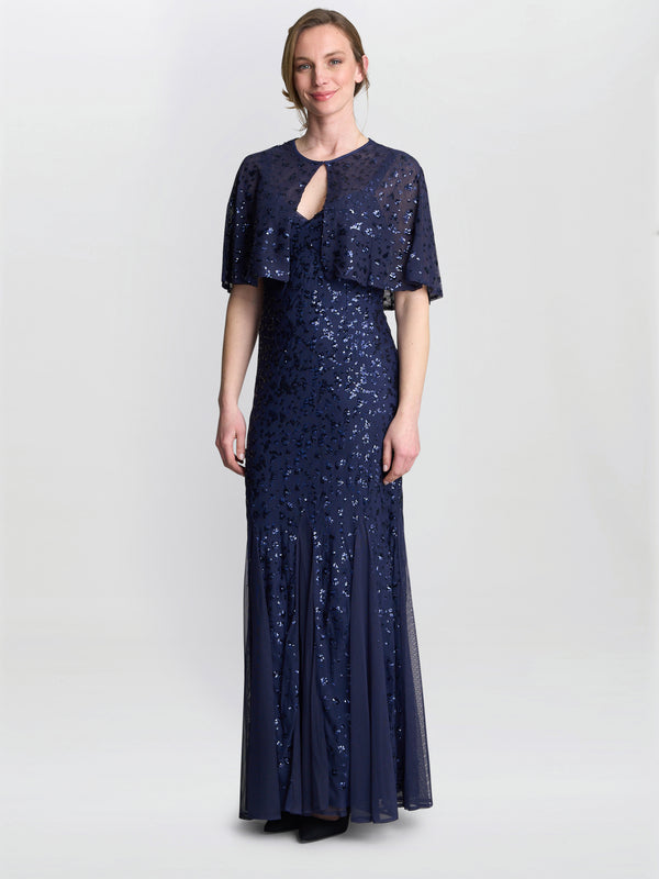 Jordan Sequin Beaded Maxi Dress And Jacket
