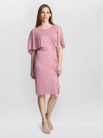Sonya Pleated Dress With Brooch