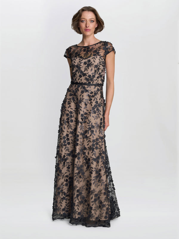 Keira 3D Flower Maxi Dress