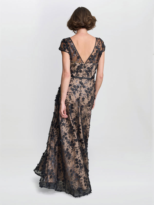 Keira 3D Flower Maxi Dress