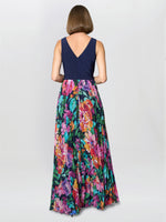Mariella Maxi Dress With Printed Pleated Skirt