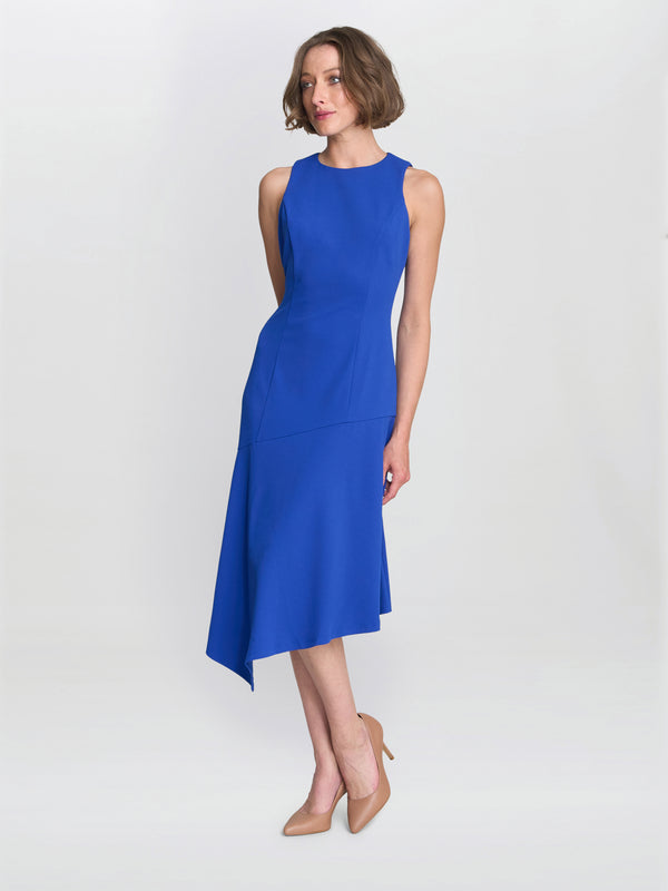 Maureen Fit And Flare Crepe Midi Dress