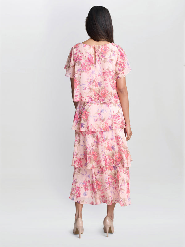 Essie Midi Length Printed Tier Dress