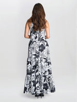 Dina Halter Crepe Printed Maxi Dress