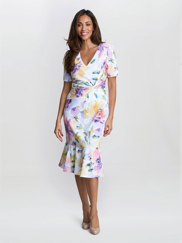 Joy Printed Crepe Dress