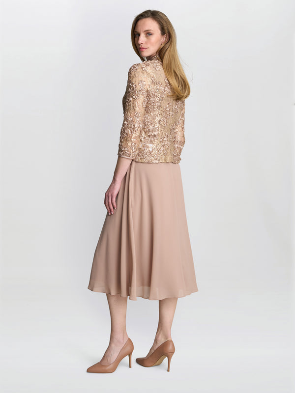 Adele Soutache Lace Jacket With Chiffon Dress