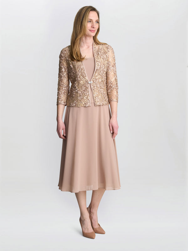 Adele Soutache Lace Jacket With Chiffon Dress