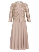 Adele Soutache Lace Jacket With Chiffon Dress