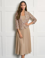 Adele Soutache Lace Jacket With Chiffon Dress
