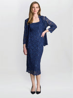 Alannah Sequin Lace Shift Dress And Jacket