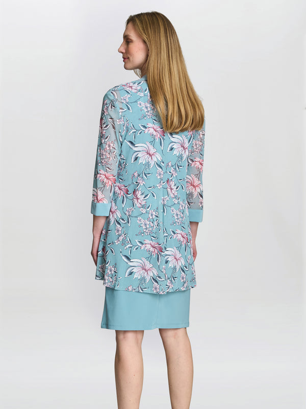 Callie Printed Dress and Jacket With Detachable Necklace
