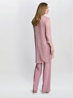 Natasha Three Piece Metallic Crinkle Trouser Suit