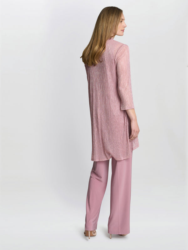 Natasha Three Piece Metallic Crinkle Trouser Suit