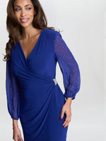 Elaine Wrap Dress With Stud Sleeve