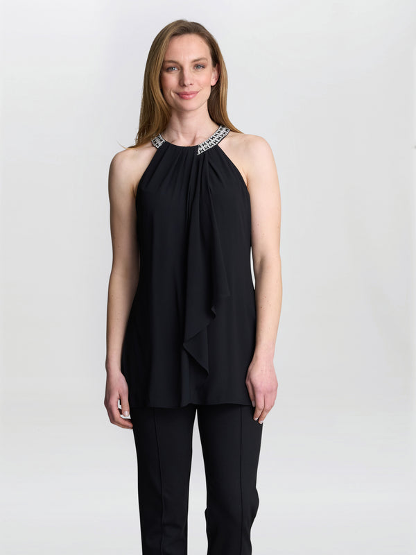 Elle Halter Top With Beaded Neck