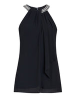 Elle Halter Top With Beaded Neck