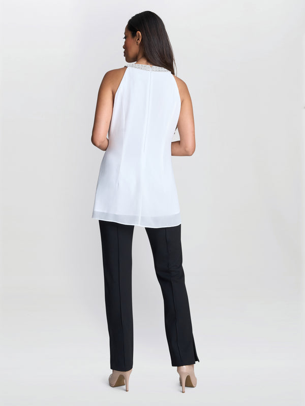 Elle Halter Top With Beaded Neck