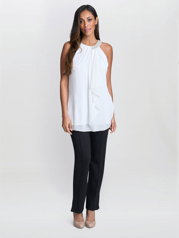 Elle Halter Top With Beaded Neck