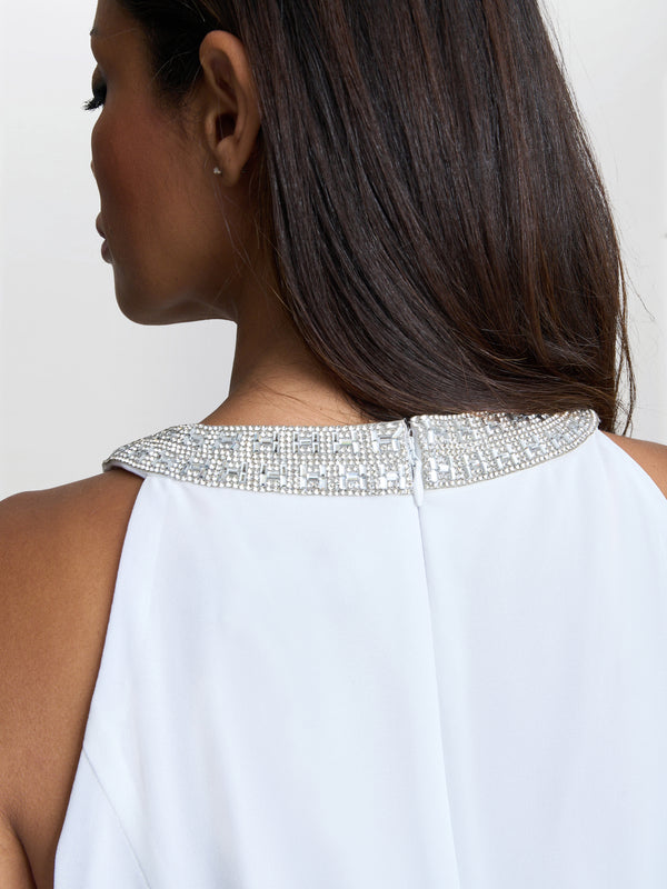 Elle Halter Top With Beaded Neck