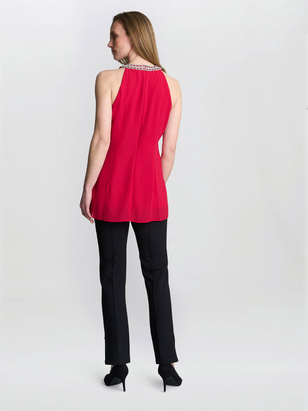 Elle Halter Top With Beaded Neck