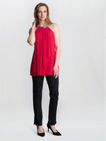 Elle Halter Top With Beaded Neck