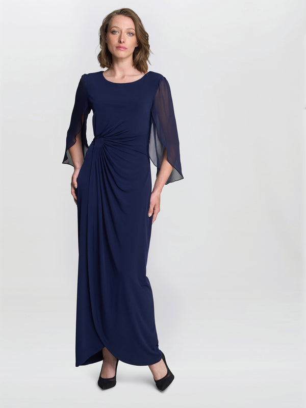 Iulia Jersey And Chiffon Wrap Dress