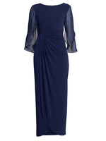 Iulia Jersey And Chiffon Wrap Dress